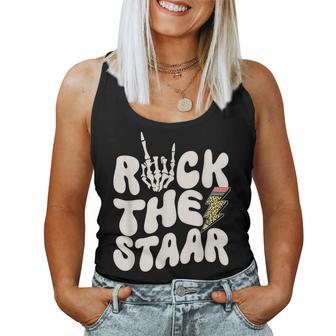 Rock The Staar Test Day Motivational Teacher State Testing Women Tank Top - Thegiftio UK