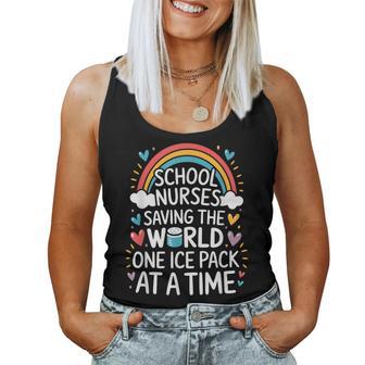 School Nurse Saving The World One Ice Pack At A Time Women Tank Top - Thegiftio UK