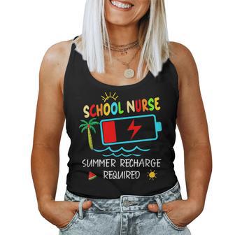 School Nurse Summer Recharge Required Last Day Of School Women Tank Top - Thegiftio UK
