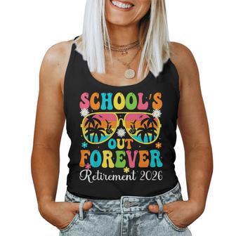 School's Out Forever Retirement 2026 Retro Retired Teacher Women Tank Top - Thegiftio UK