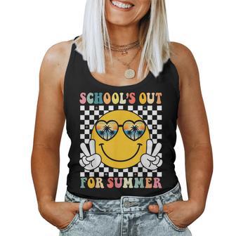 Schools Out For Summer Teacher Groovy Last Day Of School Women Tank Top - Thegiftio UK
