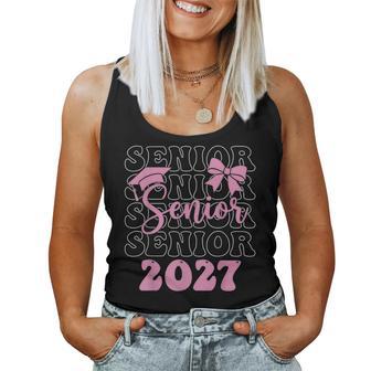 Senior 2027 Girls Class Of 2027 Graduation Pink Bow Women Tank Top - Thegiftio UK