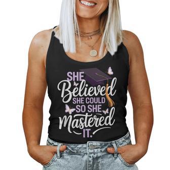 She Believed She Could So She Mastered It Butterfly Grad Women Tank Top - Thegiftio UK