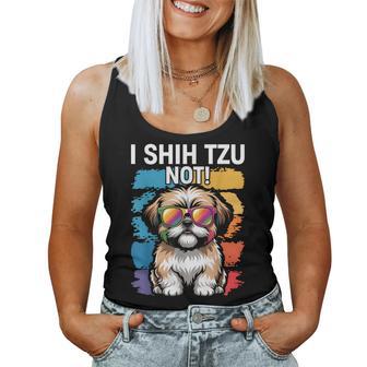 I Shih Tzu Not Dog Dad Mom Graphic Shihtzu Owners Women Tank Top | Seseable UK
