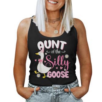 Silly Aunt Goose Aunt 1St Birthday Family Matching Party Women Tank Top - Thegiftio UK