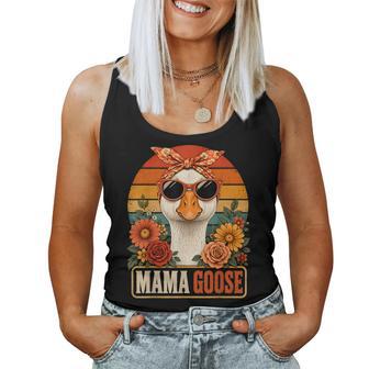 Silly Mama Goose In Sunglasses Coquette Floral Mother's Day Women Tank Top - Thegiftio UK