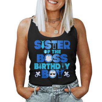 Sister Of The Boss Birthday Boy Baby Family Party Decoration Women Tank Top - Thegiftio UK