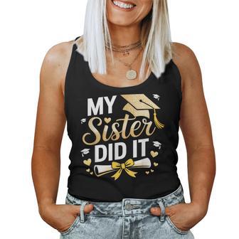My Sister Did It Graduation Day Celebration Women Tank Top - Thegiftio UK