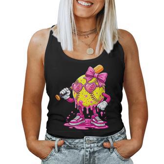 Softball Drip Ice Cream Girls Game Day Softball Vibes Women Tank Top - Thegiftio UK