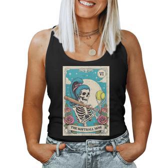 Softball Mom Skeleton Cheer Mama Game Day Womens Women Tank Top - Thegiftio UK