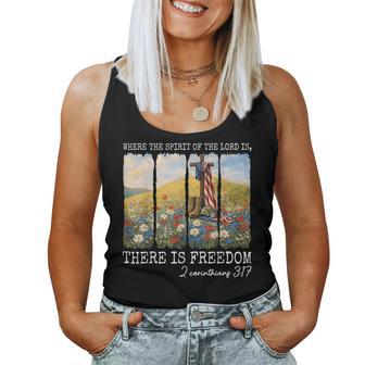 Where Spirit Of The Lord Is Freedom Christian 4Th Of July Women Tank Top - Monsterry
