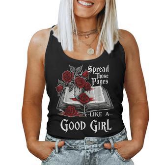 Spread Those Pages Like A Good Girl Dark Romance Spicy Book Women Tank Top - Thegiftio UK