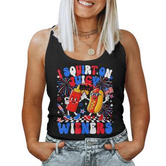 I Squirt On Juicy Wieners Hotdog 4Th Of July Kids Women Tank Top - Thegiftio UK
