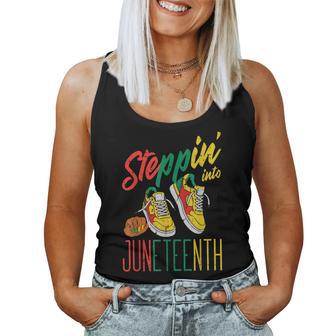Steppin Into Junenth Black African June 19Th Men Women Tank Top - Thegiftio UK