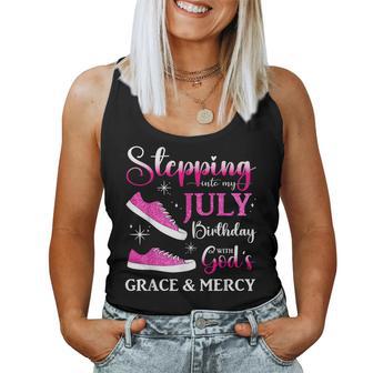 Stepping Into My July Birthday Girls July Bday Party Women Tank Top - Thegiftio UK