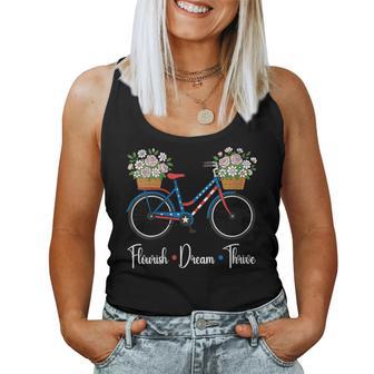 Subtle Floral Bike Us Flag 8647 Flourish Dream Thrive Resist Women Tank Top - Thegiftio UK