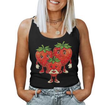 Süße Erdbeere Mit Erdbeer Mama & Papa Tank Top Frauen - Seseable