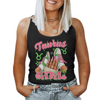 Taurus Girl Birthday Queen Sneakers Astrology Zodiac Women Tank Top - Thegiftio UK