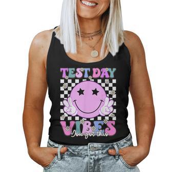 Test Day Vibes State Testing Staar Retro Teacher Student Women Tank Top - Thegiftio