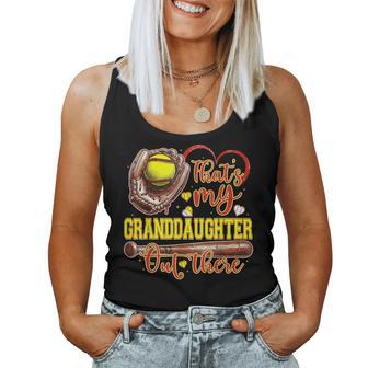 That's My Granddaughter Out There Softball Grandma Women Tank Top - Thegiftio UK