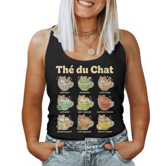 Thé Du Chat Jeux De Mots Mignons Chaton Tasse Kawaii Débardeur pour femme - Cadeauxyz