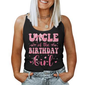 Uncle Of The Birthday Girl Matching Pink Coquette Bow Women Tank Top - Thegiftio UK