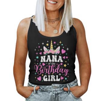 Unicorn Nana Of The Birthday Girl Family Matching Party Women Tank Top - Monsterry
