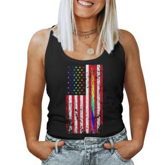 Usa Gay Pride Flag Rainbow Stars & Line Gay Lgbt 4Th Of July Women Tank Top - Monsterry DE