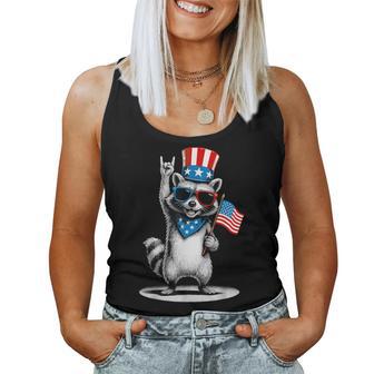 Usa Patriotic Raccoon Kids 4Th Of July Women Tank Top - Thegiftio UK
