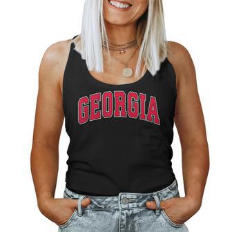 Vintage Georgia Ga Red Sports Style For Kid Women Tank Top - Thegiftio UK