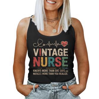 Vintage Nurse Definition Retro Registered Nursing Women Tank Top - Thegiftio UK