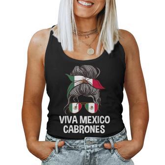 Viva México Cabrones Moño Desordenado Feliz Día De La Independencia Es Camiseta sin mangas para mujer - Regaloses
