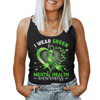 I Wear Green Mental Health Awareness Ribbon Dragonfly Hope Women Tank Top - Monsterry
