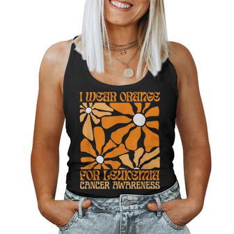 We Wear Orange Flower Support Leukemia Cancer Awareness Women Tank Top - Thegiftio UK