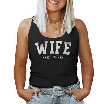Wife Est 2026 Just Married Honeymoon Classic Bold Font Women Tank Top - Thegiftio UK