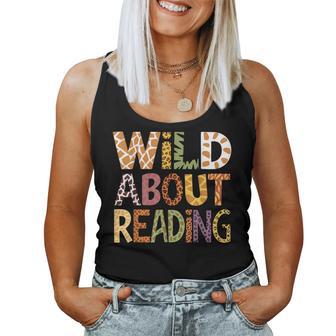 Wild About Reading Book Animal Children's Book Lover Teacher Women Tank Top - Thegiftio