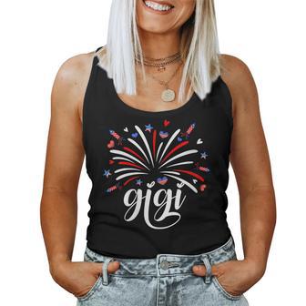 Women's Patriotic 4Th Of July Gigi Fireworks Little Firecracker Women Tank Top - Monsterry DE