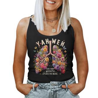 Yahweh Our Very Breath Speaks His Name Floral Lungs Women Tank Top - Thegiftio UK