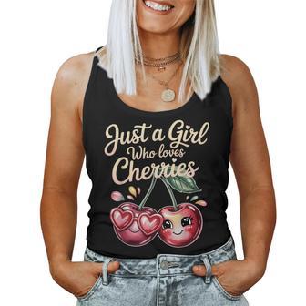 さくらんぼが大好きな女の子チェリーフルーツ好き レディースタンクトップ - Kawaiitshirt