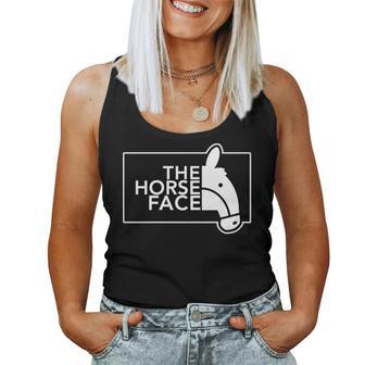 ザ・ホース・フェイス The Horse Face 午年 馬【十二支 干支】2026年 ブランド パロディ 長袖tシャツ レディースタンクトップ - Kawaiitshirt