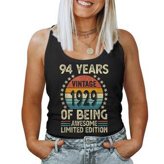 ヴィンテージ 1929 94 歳男性女性面白い誕生日アパレル レディースタンクトップ - Kawaiitshirt