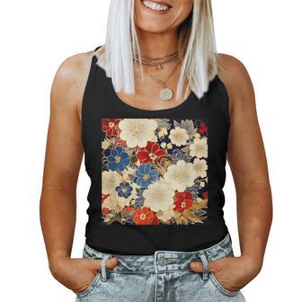日本のヴィンテージ花柄着物 レディースタンクトップ - Kawaiitshirt