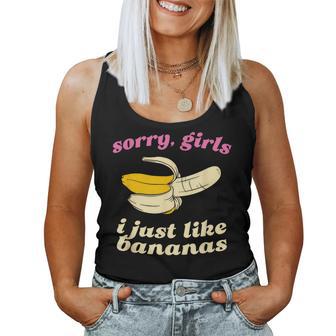 残念な女の子私はバナナが好き ゲイデート レディースタンクトップ - Kawaiitshirt
