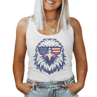 4Th Of July Eagle Face Usa Sunglasses Patriot Kids Women Tank Top - Monsterry
