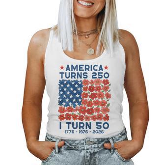 America Turns 250 I Turn 50 1976 50Th Birthday Mom Women Tank Top - Thegiftio