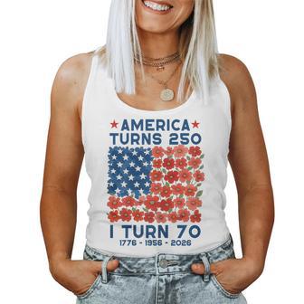 America Turns 250 I Turn 70 1956 70Th Birthday Mom Women Tank Top - Monsterry UK