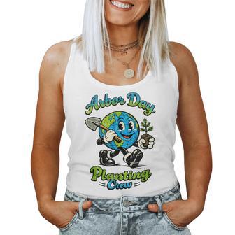 Arbor Day Planting Crew Plant Tree Retro Cartoon Volunr Women Tank Top | Mazezy