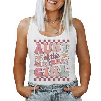 Aunt Of The Birthday Girl Cute Family Groovy Birthday Party Women Tank Top - Thegiftio UK
