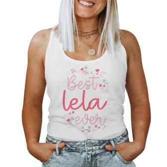 Best Lela Ever Cute Floral Mom Grandma Women Tank Top - Thegiftio UK