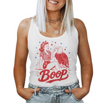 Boop Eagle Patriotic Vintage American Girl 250Th 4Th Of July Women Tank Top - Monsterry DE